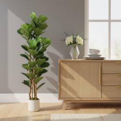 Tekoviululehtiviikuna puuvarrella ja ruukulla 150 cm 71 lehteä vihreä