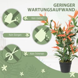 Keinotekoinen koristekasvi 90 cm, 300 lehteä, muovi, punavihreä