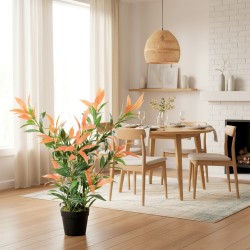 Keinotekoinen koristekasvi 90 cm, 300 lehteä, muovi, punavihreä