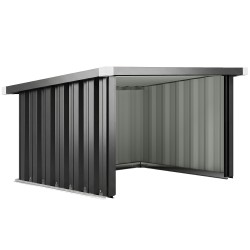 Robottiruohonleikkurin teräsuoja kuumasinkitty vino kattorakenne 108 x 86 x 62 5 cm tummanharmaa