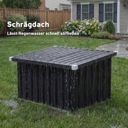 Robottiruohonleikkurin teräsuoja, kuumasinkitty, vino kattorakenne, 108 x 86 x 62,5 cm, tummanharmaa