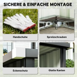 Robottiruohonleikkurin teräsuoja, kuumasinkitty, vino kattorakenne, 108 x 86 x 62,5 cm, tummanharmaa