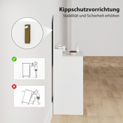 Meikkipöytä peilillä, 3 laatikkoa, melamiinipintainen lastulevy, 80 x 40 x 135 cm, valkoinen