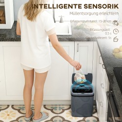 Sensoriroskakori 15 l, automaattinen ja manuaalinen, muovi, 27,6 x 21,4 x 33,5 cm, harmaa/musta