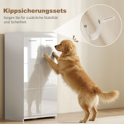 Kenkäkaappi eteiseen, lastulevy, 55x36x108 cm, 10 paria, korkeakiilto valkoinen