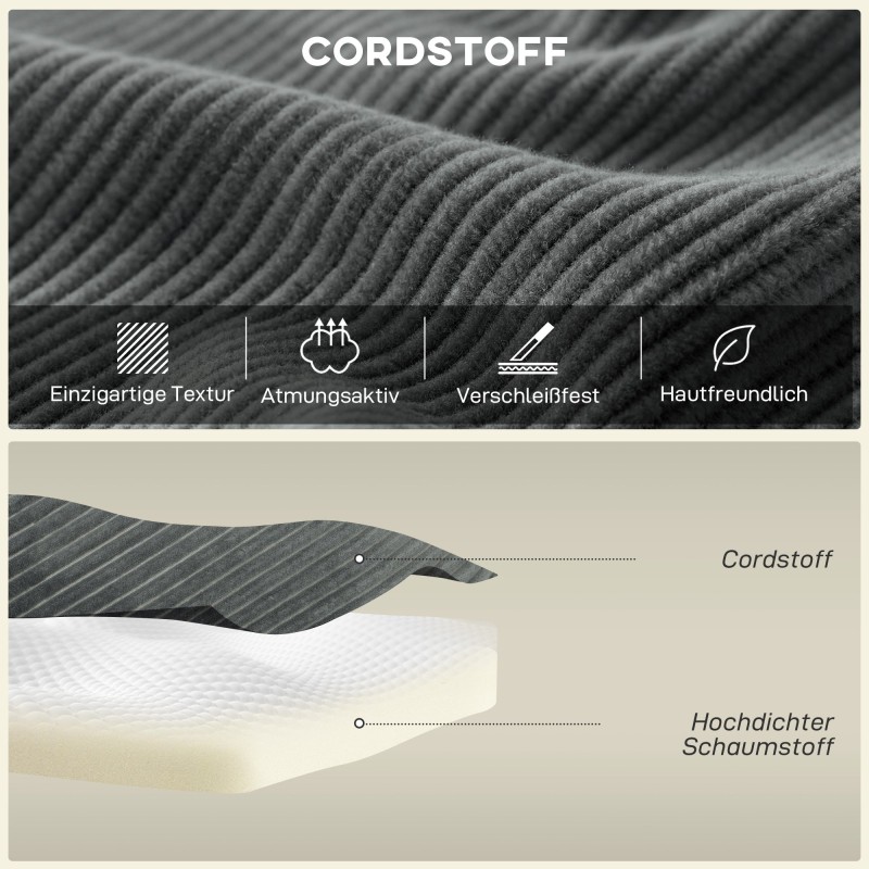 Modulaarinen L-muotoinen kulmasohva vuodesohvatoiminnolla, vakosamettia, 267/192 cm, tummanharmaa