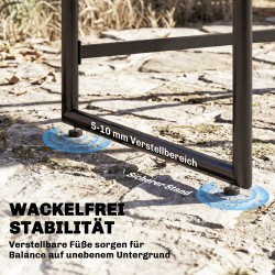 Polyrottinkinen puutarhan ruokailuryhmä ulos, 5-osainen, pöytä 108 x 108 cm ja 4 tuolia, harmaa/musta