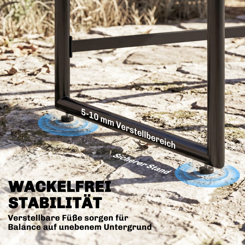 Polyrottinkinen puutarhan ruokailuryhmä ulos, 5-osainen, pöytä 108 x 108 cm ja 4 tuolia, harmaa/musta