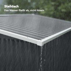 Metallinen pihavarasto 2,68 m², lukittava 3-ovinen puutarhavaja, galvanoitu teräs, tummanharmaa