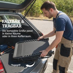 Kokoontaitettava aurinkotuoli puutarhaan, teräsrunko, 5-asentoinen selkänoja, patja ja niskatyyny, musta/harmaa