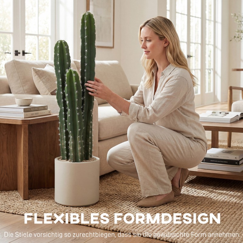 Tekokaktus ruukussa kotiin ja toimistoon 95 cm vihreä EVA/PE-muovi