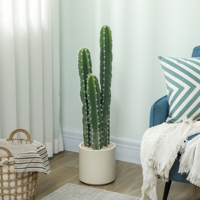 Tekokaktus ruukussa kotiin ja toimistoon 95 cm vihreä EVA/PE-muovi