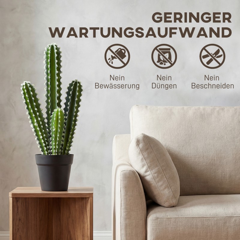 Tekokaktus ruukussa sisäkäyttöön, muovia, 53 cm, vihreä