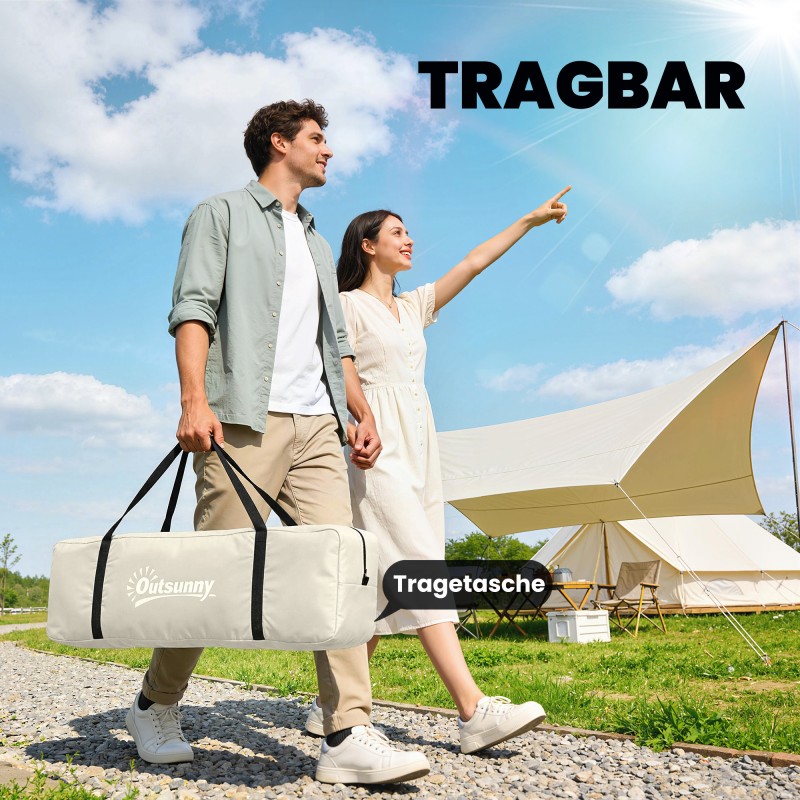 Auton peräteltta 2–4 hengelle, 320 x 280 x 205 cm, 2-in-1 vapaasti seisova, harmaa