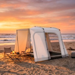 Auton peräteltta 2–4 hengelle, 320 x 280 x 205 cm, 2-in-1 vapaasti seisova, harmaa