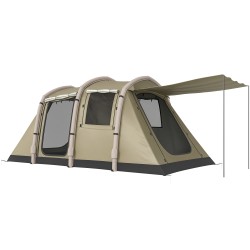 Ilmateltta camping käyttöön 2 4 hengelle 465 x 265 x 220 cm ruskea pumppu ja kiilat mukana