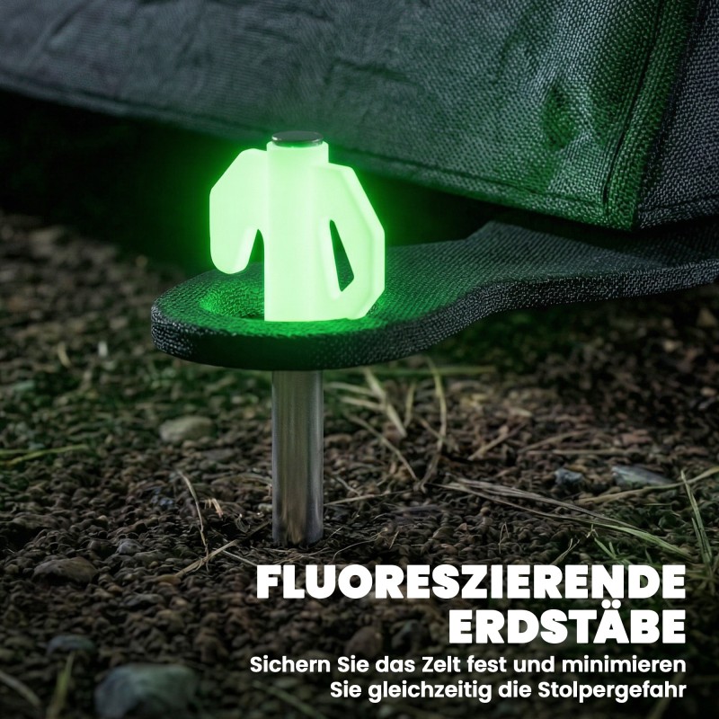 Ilmateltta camping-käyttöön 2–4 hengelle 465 x 265 x 220 cm ruskea, pumppu ja kiilat mukana