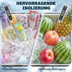 Ulkokäyttöön juomavaunu kylmäosalla 76 l, hyllyllä ja pyörillä, musta