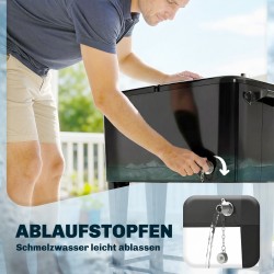 Ulkokäyttöön juomavaunu kylmäosalla 76 l, hyllyllä ja pyörillä, musta