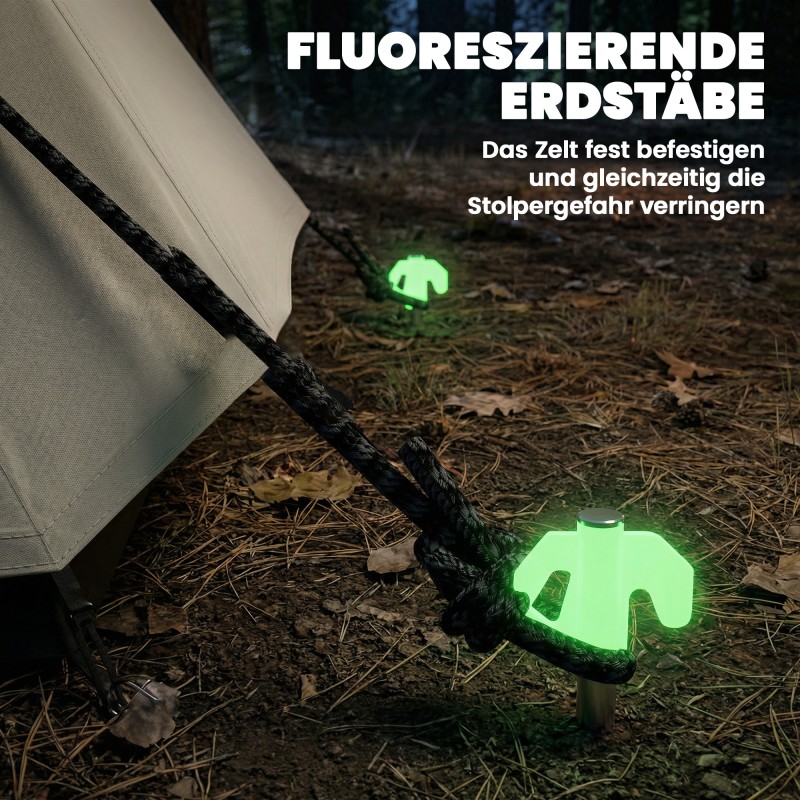 Ilmatäytteinen retkeilyteltta 4 hengelle, 2 makuukammiota ja etukuisti, PU3000, khaki