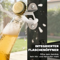 Ulkokeittiön vaunu ja pizzauunin/grillin taso, metallia, 90,5 x 55 x 88 cm, musta