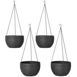 Itsekastelevat riippuvat kukkaruukut ulko ja sisätiloihin muovi 4 kpl musta
