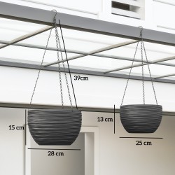 Itsekastelevat riippuvat kukkaruukut ulko- ja sisätiloihin, muovi, 4 kpl, musta