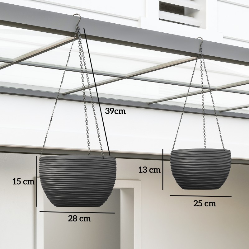 Itsekastelevat riippuvat kukkaruukut ulko- ja sisätiloihin, muovi, 4 kpl, musta