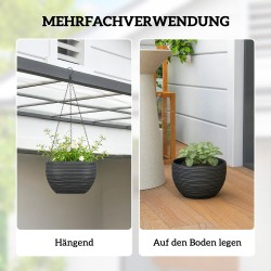 Itsekastelevat riippuvat kukkaruukut ulko- ja sisätiloihin, muovi, 4 kpl, musta