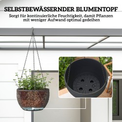 Itsekastelevat riippuvat kukkaruukut ulko- ja sisätiloihin, muovi, 4 kpl, musta