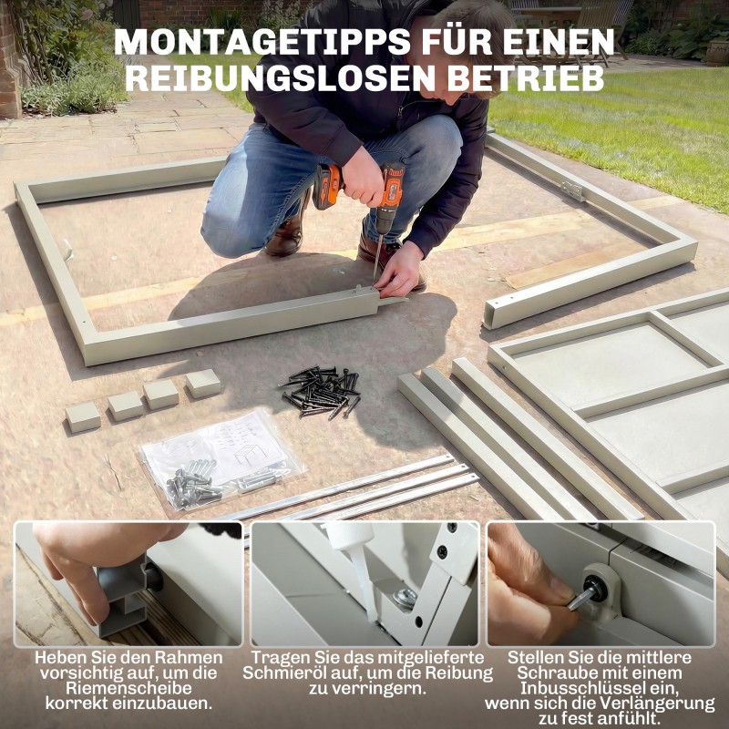 Jatkettava ulkoruokailupöytä alumiini/teräs 154–214 x 85 cm 8–10 hengelle vaaleanharmaa