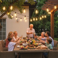 LED-valoketju ulko- ja sisäkäyttöön 18 m, 50 lamppua, lämmin valo, IP44