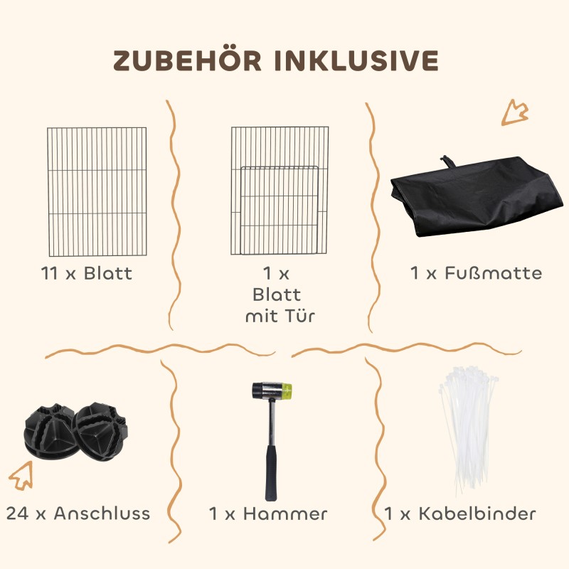 Pieneläinaitaus jyrsijöille teräsverkkoa 120 x 60 x 40 cm vesitiivis pohjamatto musta