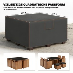 Ulkokalusteiden suojapeite 420D Oxford 125x125x74 cm musta