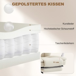 Toimistotuoli kallistustoiminnolla ja jalkatuella, keinonahka, säädettävä korkeus, 64 x 73 x 112–120 cm, beige