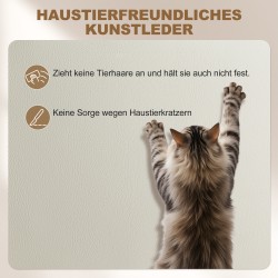 Toimistotuoli kallistustoiminnolla ja jalkatuella, keinonahka, säädettävä korkeus, 64 x 73 x 112–120 cm, beige