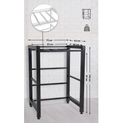 Tukeva pesukoneräkki 300 kg kuormalle, säädettävät jalat