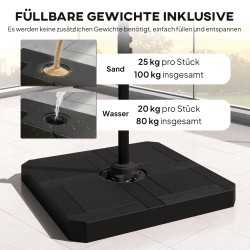 Sivuvarjo terassille alumiinirungolla Ø244 cm, vedenpitävä, 360° kääntyvä, tummanharmaa