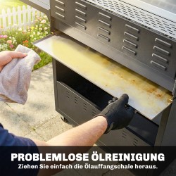 Kaasugrilli 18,6 kW 6+1 poltinta ruostumaton teräs lämpöhylly sivupoltin alakaappi musta/hopea