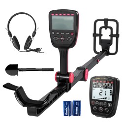 Metallinetsin IP68 vedenpitävä taittuva varsi 4 etsintätilaa LCD näyttö kuulokkeet lapio kantolaukku