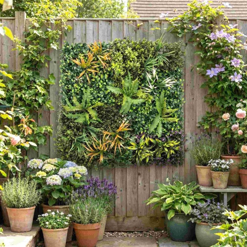 Tekonäkösuoja seinäpaneeli ulkokäyttöön 100 x 100 cm PE vihreä