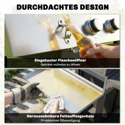 Kaasugrilli 10,5 kW 3+1 poltinta teräsrunko valurautaritilä sivupoltin musta