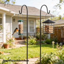 Metallinen puutarhan ripustuskoukku 160 cm, 2 kpl, 5-piikkinen maapiikki, musta