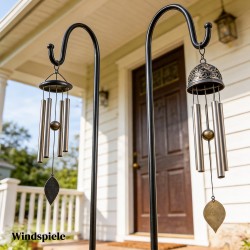 Metallinen puutarhan ripustuskoukku 160 cm, 2 kpl, 5-piikkinen maapiikki, musta