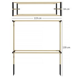 Metallinen marjatuenta vadelmille, karhunvatukoille ja mustikoille 119x34x139 cm, säädettävä ja laajennettava