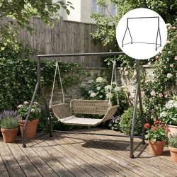 Keinuteline kahden ja kolmen hengen keinuun, teräs, kantavuus 360 kg, 210x117x175 cm, musta