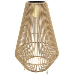 Aurinkokäyttöinen rottinkinen ulkovalaisin LED solar stehlampe Boho tyyli IP44 35 x 35 x 55 cm lämmin valo