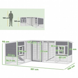 Kanala kulmamalli L-muotoinen kuusipuu 251 x 192 x 103 cm harmaa