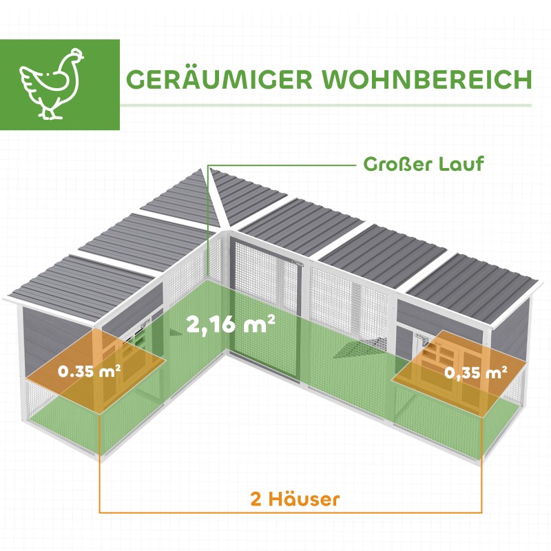 Kanala kulmamalli L-muotoinen kuusipuu 251 x 192 x 103 cm harmaa