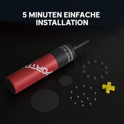 Vapaasti seisova nyrkkeilysäkki aikuisille 135 cm, imukupeilla ja iskunvaimennuksella, punainen/musta